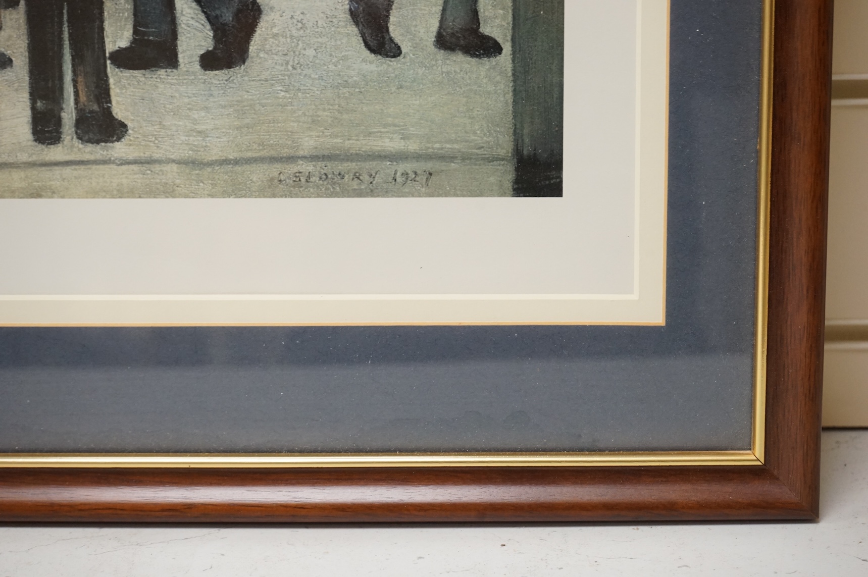 After Laurence Stephen Lowry RBA RA (1887-1976), limited edition colour print, The Arrest, hand numbered 439/850, blindstamped, A, 58 x 47cm